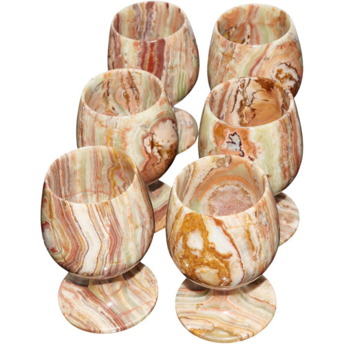 6 onyx goblets