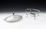 ANDREW FOGELBERG.  An extremely fine & rare George III Breakfast/Vegetable Dish and Lampstand made in London in 1776 by Andrew Fogelberg.