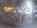 RESTORATION PERIOD.  An important & very rare Charles II Roaring Lion & Running Stag Porringer.  Made in London in 1667, maker's mark of TP, with a rosette & pellets below.