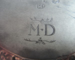 RESTORATION PERIOD.  An important & very rare Charles II Roaring Lion & Running Stag Porringer.  Made in London in 1667, maker's mark of TP, with a rosette & pellets below.