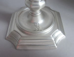 A very rare pair of George I cast Taper Candlesticks made in London in 1725 by Joseph Bird.