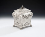 A very fine early George III Tea Canister made in London in 1761 by Pierre Gillois.