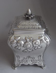 A very fine early George III Tea Canister made in London in 1761 by Pierre Gillois.
