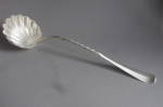 An extremely rare George II Twisted Stem Soup Ladle made in Edinburgh in 1756 by James McKenzie, Assay Master Hugh Gordon.