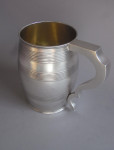 NEWCASTLE.  A very rare George III antique silver Barrel Mug made in Newcastle in 1814 by Robertson & Walton.
