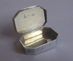 A very rare George III antique silver Spitalfields Silk engraved Snuff Box made in Birmingham in 1802 by Samuel Pemberton.