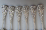 A rare set of six early George III Cast Teaspoons made in London circa 1765 by Thomas & William Chawner.