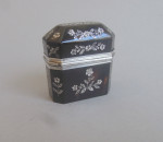 An exceptional George III Tortoiseshell Pique Double Scent Etui, with its original velvet lined shagreen case.  Made, most probably, in London circa 1780.