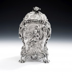 An extremely fine & rare early George III Chinoiserie Tea Caddy made in London in 1765 by John Langford & John Sebille.