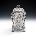 An extremely fine & rare early George III Chinoiserie Tea Caddy made in London in 1765 by John Langford & John Sebille.