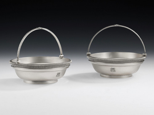 John Bridge.  A rare pair of George IV Strawberry Baskets made in London in 1824 by John Bridge.