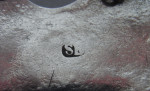 YORK - An extremely rare George II Escutcheon shaped Wine label made in York circa 1748 by Stephen Buckle.