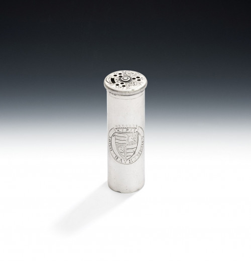 A rare Scottish Travelling Pepper made in Edinburgh circa 1860, maker's mark of Mc.G in a rectangular cut cornered punch.