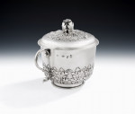 A very fine William & Mary Porringer and Cover made in London in 1690 by John Cruttall.