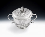 A very fine William & Mary Porringer and Cover made in London in 1690 by John Cruttall.