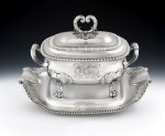 A magnificent George III Soup Tureen with Stand.  Made in London in 1820 by Benjamin Smith III.