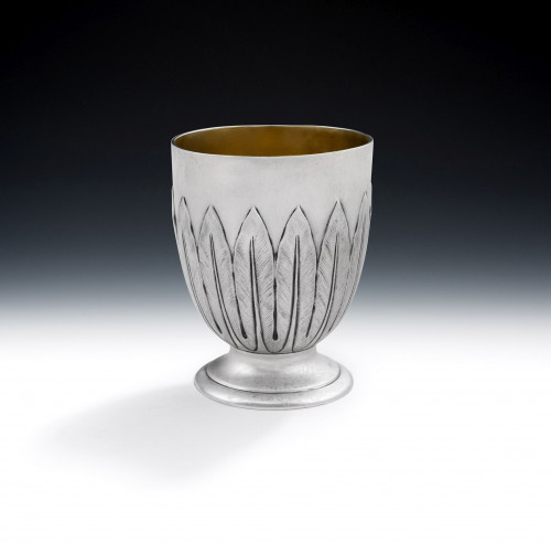 A very fine Acanthus Drinking Cup made in London in 1858 by the Royal silversmith John Samuel Hunt.