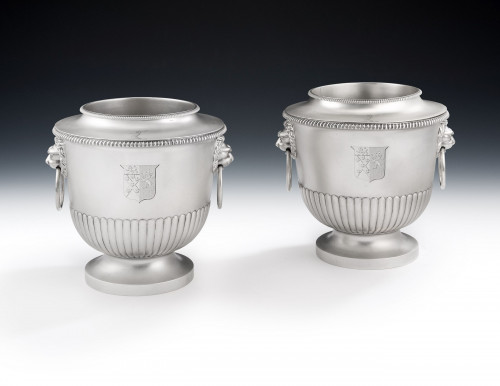 Robert Garrard.  An exceptional pair of George III Wine Coolers made in London in 1817 by Robert Garrard.
