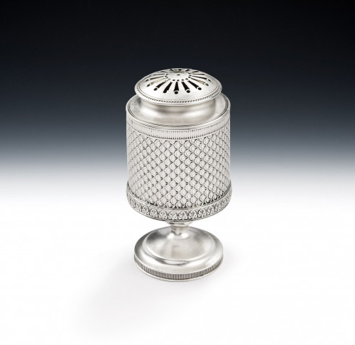 A very unusual George IV Pepper Caster made in London in 1821 by William Elliott.