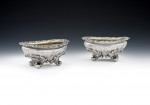 PAUL STORR.  An exceptional set of four George III Salt Cellars made in London in 1818 by Paul Storr.