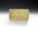 An important George IV Cast Silver Gilt Snuff Box made in London in 1827 by John Linnit.