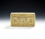 An important George IV Cast Silver Gilt Snuff Box made in London in 1827 by John Linnit.