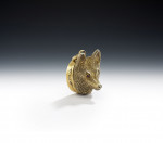 A very rare cast Georgian silver gilt Fox Head Vinaigrette.  English and made circa 1830.