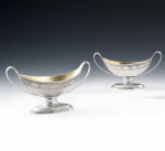 A fine set of four George III Salt Cellars made in London in 1789 by Robert Hennell.