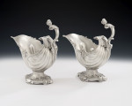 BENJAMIN SMITH.  A very unusual pair of Caryatid Sauceboats made in London in 1838 by Benjamin Smith.
