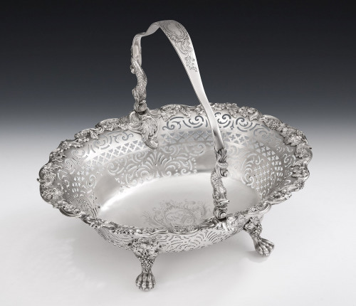 An extremely fine George II bACCHUS bREAD/fRUIT Basket made in London in 1747 by Thomas Gilpin.