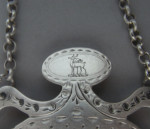 Newcastle.  An unusual George III Wine Label made in Newcastle circa 1786-90 by Langlands & Robertson.