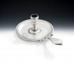 A rare George II "Frying Pan" Chamberstick made in London in 1755 by John Cafe.