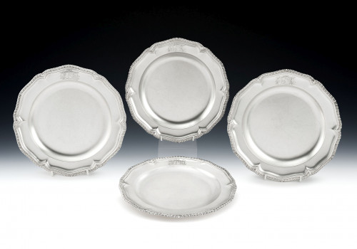 A very fine set of four early George III Serving Dishes made in London in 1761 by George Methuen.