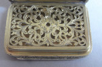 An extremely rare silver gilt Vinaigrette, and matching Snuff Box, most probably made for a Lady.  Made in London in 1869 by Jane Brownett.