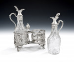 A rare George III Neo Classical Cruet made in London in 1772 by Thomas & Jabez Daniel, the decorative design originally attributed to the Royal Architect, Sir William Chambers.