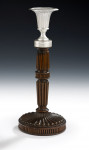 RESERVED.  A very rare pair of George III Silver mounted wooden candlesticks made in London circa 1780-83 by Daniel Smith & Robert Sharp.
