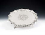 A rare early George III Suite of Salvers, in sizes, made in London in 1765 by John Crouch I & Thomas Hannam