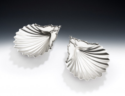 A very fine pair of Butter Shells made in London in 1775 by Aldridge & Green.