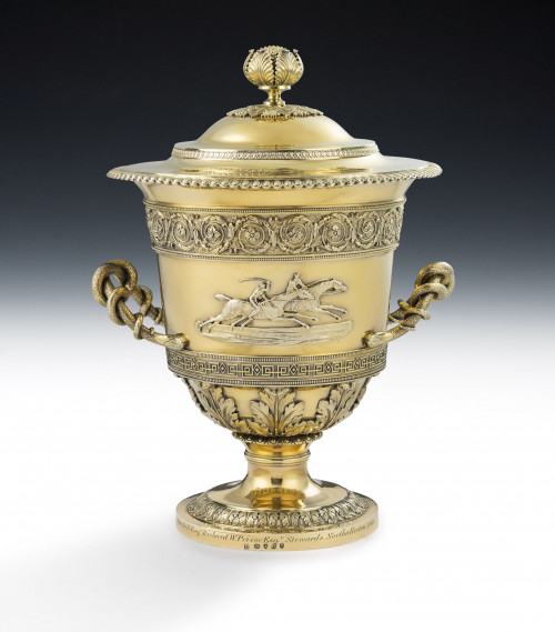 YORKSHIRE RACING INTEREST.  An important George III Silver Gilt Cup & Cover.  Made in London in 1809 by Benjamin & James Smith.