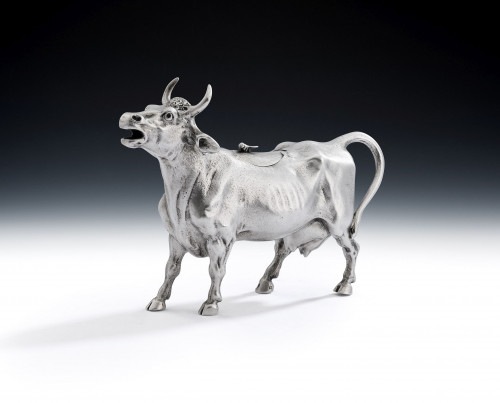 A rare Cow Creamer made in London in 1867 by Robert Hennell III