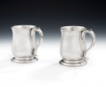 An exceptional pair of George II Half Pint Mugs made in London in 1735 by Edward Vincent.