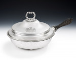 An important pair of silver divided warming dishes, and covers, from the collection of the 2nd Earl of Eldon.  Made in London in 1841 by Richard Sibley II.