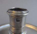 Peze Pilleau.  A rare early George II "FRYING PAN" Chamberstick made in London in 1730 by Peze Pilleau.