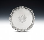 Phillips Garden - a VERY FINE & RARE PAIR OF gEORGE II Cast Salvers made in London in 1753 by Phillips Garden.