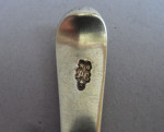 A very rare set of George II silver gilt Teaspoons together with their mote spoon and sugar nips.  All contained within their original case.  All made in London circa 1755.