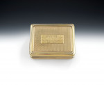 An important George IV Silver Gilt Armorial Snuff Box made in London in 1820 by Samuel Pemberton