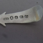 An unusual George III "Chequered" Caddy Spoon made in Birmingham in 1811 by Cocks & Bettridge.