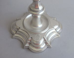 SUSSANAH HATFIELD.  An extremely fine and rare pair of George II Cast Candlesticks made in London in 1740 by Sussanah Hatfield.