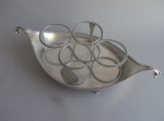 HESTER BATEMAN.  A very fine, and unusual, George III FOUR BOTTLE Cruet made in London in 1785 by Hester Bateman.