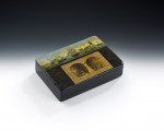 A very rare Papier Mache "Thames Tunnel" Souvenir Snuff Box.  English and made circa 1843.